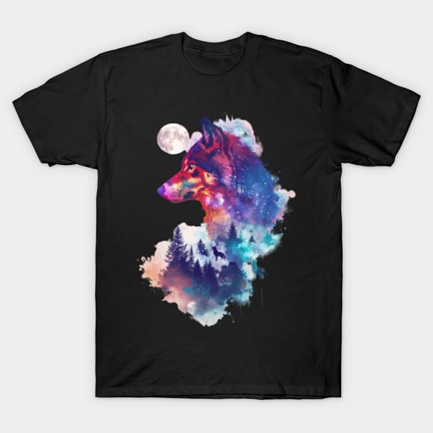 Wolf Shadows in Snow T-Shirt by Lovecraftian